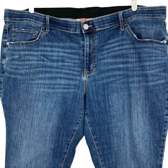 EVRY Women's Stretch Skinny Blue Denim Jeans Plus Size 24W High Rise Raw Hem - Picture 4 of 10